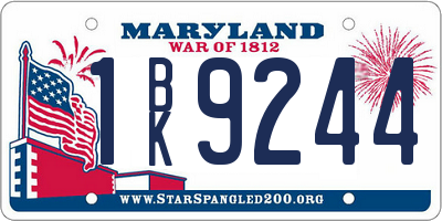 MD license plate 1BK9244