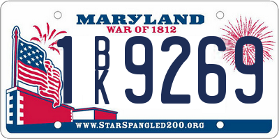 MD license plate 1BK9269