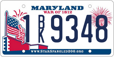 MD license plate 1BK9348