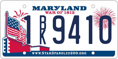 MD license plate 1BK9410