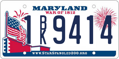 MD license plate 1BK9414