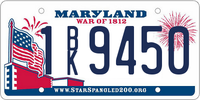 MD license plate 1BK9450