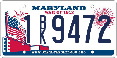 MD license plate 1BK9472