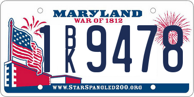 MD license plate 1BK9478