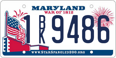 MD license plate 1BK9486