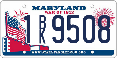 MD license plate 1BK9508