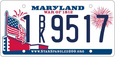 MD license plate 1BK9517