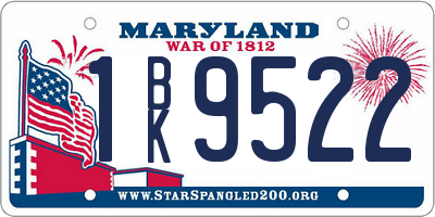 MD license plate 1BK9522