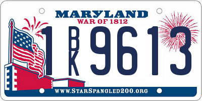 MD license plate 1BK9613