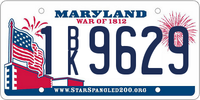 MD license plate 1BK9629