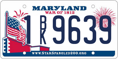 MD license plate 1BK9639