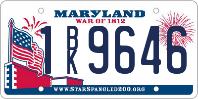 MD license plate 1BK9646