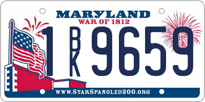 MD license plate 1BK9659