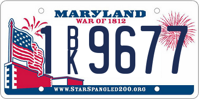 MD license plate 1BK9677