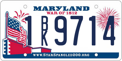 MD license plate 1BK9714