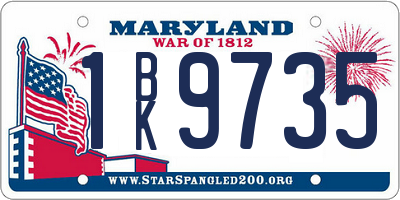 MD license plate 1BK9735