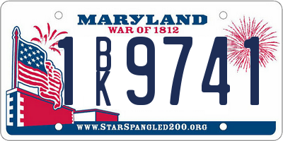 MD license plate 1BK9741