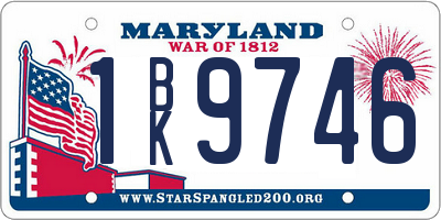 MD license plate 1BK9746
