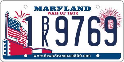 MD license plate 1BK9769