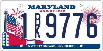 MD license plate 1BK9776
