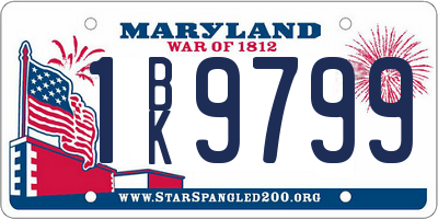 MD license plate 1BK9799