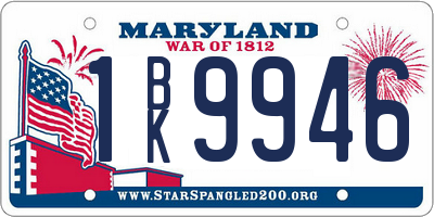 MD license plate 1BK9946