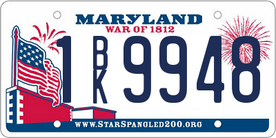 MD license plate 1BK9948
