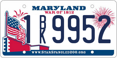 MD license plate 1BK9952