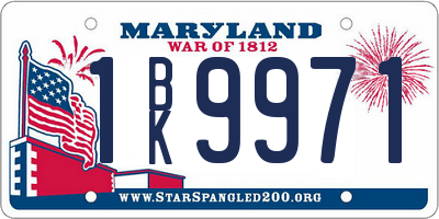 MD license plate 1BK9971