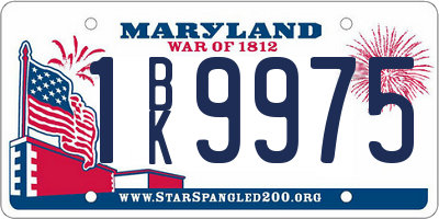 MD license plate 1BK9975