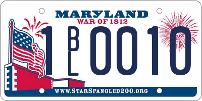 MD license plate 1BL0010