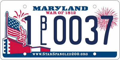 MD license plate 1BL0037