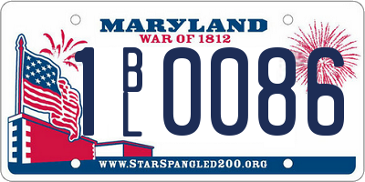 MD license plate 1BL0086