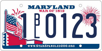 MD license plate 1BL0123