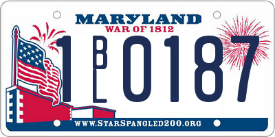 MD license plate 1BL0187