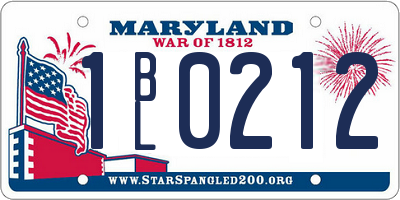 MD license plate 1BL0212