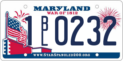 MD license plate 1BL0232