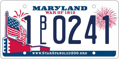 MD license plate 1BL0241