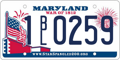 MD license plate 1BL0259