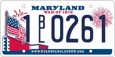 MD license plate 1BL0261