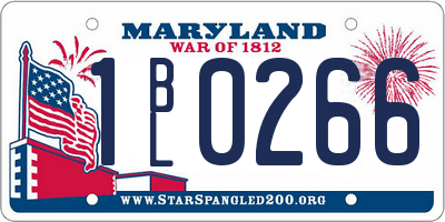 MD license plate 1BL0266