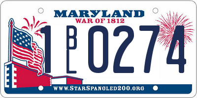 MD license plate 1BL0274