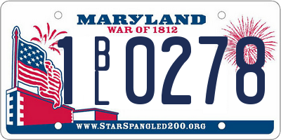 MD license plate 1BL0278