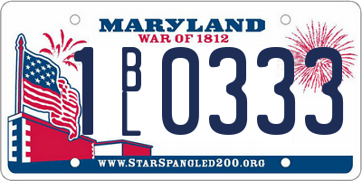 MD license plate 1BL0333