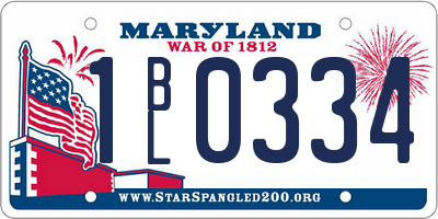 MD license plate 1BL0334