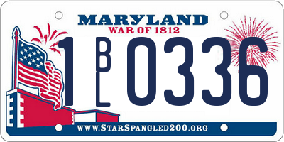 MD license plate 1BL0336