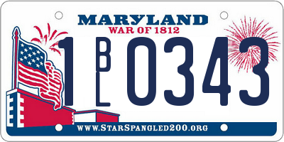 MD license plate 1BL0343
