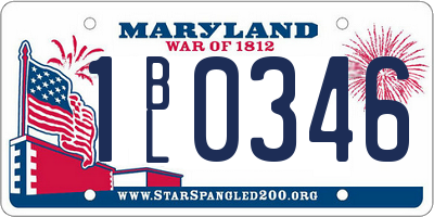 MD license plate 1BL0346
