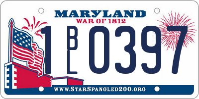 MD license plate 1BL0397