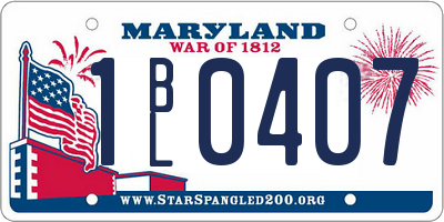MD license plate 1BL0407